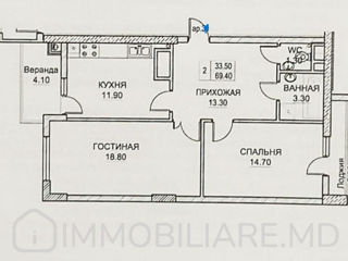 Apartament cu 2 camere, 70 m², Buiucani, Chișinău foto 2