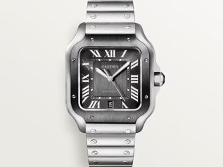 Cartier Santos de Cartier Watch Large Model In Gray Authentic NEW IN BOX Warranty