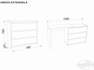 Comode extensibile Sonoma închis/ Alb , design deosebit - livrăm !!! foto 3