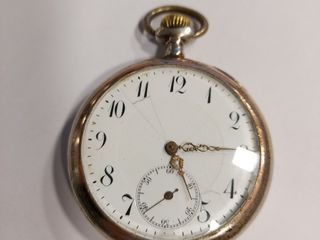 Breget - часы карманные старинные серебрянные foto 6