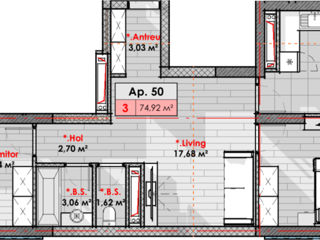 Apartament cu 2 camere, 75 m², Râșcani, Chișinău foto 2