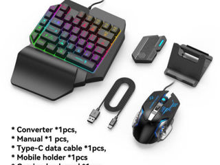 tastatură, mouse şi port gaming pentru telefon