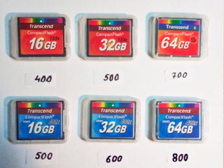 CF Transcend(133x)16GB-400л,32GB-500л,64GB-700л,(400x)64GB-800лей, CF Card Reader-100 лей. Новые CF.