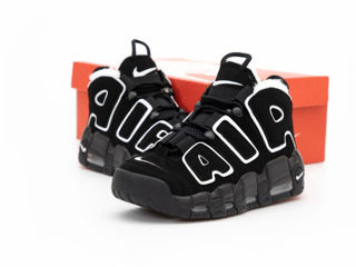 Nike Air More Uptempo Black/Qhote cu blana/с мехом foto 5