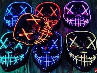 Светодиодная неоновая маска «судная ночь» - новый тренд ! foto 4