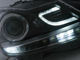 Faruri LED DRL compatibil cu Mercedes C-Class W204 S204 Facelift (2011-2014) Negru фары foto 2