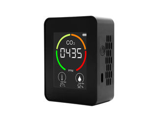 Детектор качества воздуха Air Detector контроль СО2, температура и влажность, Чёрный H8