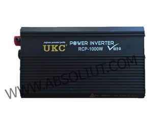 Convertor invertor UKC 12V-220V + USB Negru RCP-1000W foto 3