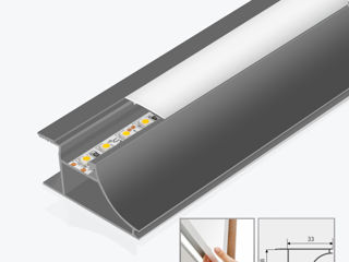 Profil pentru bandă LED, profil din aluminiu pentru banda, profil LED incastrat rigips, panlight foto 14