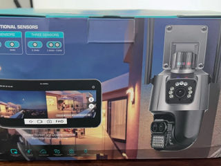 Cameră 2 lentile cu flasher și sirenă Wi-Fi PTZ 4K 8MP foto 2