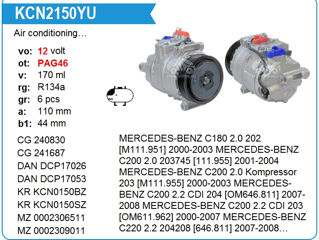 Mercedes W204 W212 2.2 Cdi Compresor Conditioner A0022305011 foto 2