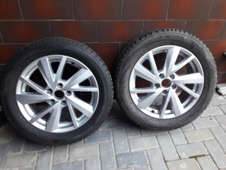 Jante cu  cauciucuri M+S  215/55r17 pentru audi Q2  ; volkswagen; scoda 2buc !!! foto 2