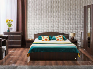 Dormitor Ambianta Inter Sonoma Inchis + Saltea Salt Confort Clasic, 160x200 foto 0