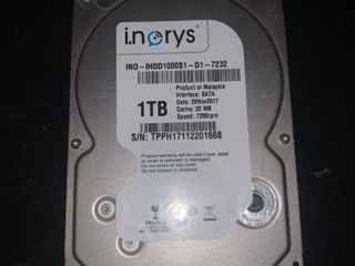 Жесткий диск inorys 1TB SATA в хорошем состоянии