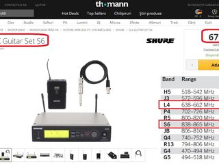 Shure SLX14 - distanta pentru instrumente. Originala 100%. foto 2