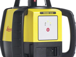 Leica rugby 610 nivel laser rotativ autonivelant cu baterie reîncărcăbilă și rod eye 120 foto 3