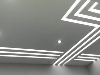 Profil din aluminiu pentru bandă LED incastrat rigips, panlight, profil LED incastrat sub tencuiala foto 20