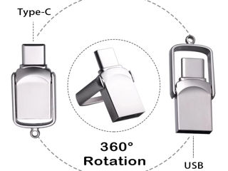 USB Flash mini de 64Gb cu conectare dublă Tipe-C și USB foto 3