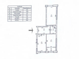 Apartament cu 2 camere, 60 m², Centru, Ungheni foto 3