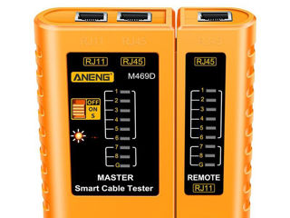 Кабельный тестер для RJ45, RJ11, витой пары, сетевого, телефонного и интернет кабеля!