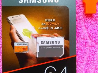Micro SD Samsung Evo 64 Gb. 250 lei. Original. foto 1