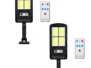 Lampa Stradala Cu Panou Solar Incorporat Si Senzor De Miscare + Telecomanda, 240 LED-uri COB foto 6