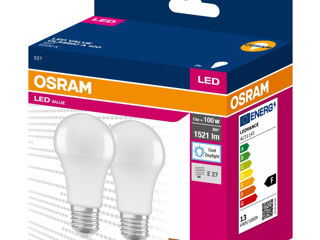 Lampa OSRAM LED VALUE 13 W/100 W E27 6500K (2 buc.) foto 2