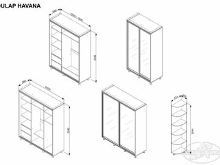 Dulap Havana cu uși culisante din oglindă 1.2m, 1.6m, 2m - preț bun, livrare, credit !!! foto 4