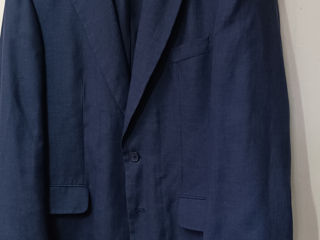 Пиджак льняной синий foto 2
