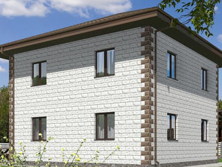 Проект - двухэтажный дом с террасой. Строительство СИП домов в Молдове. foto 2