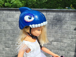 #K59 Прикольный детский велосипедный шлем Helmet Blue Shark