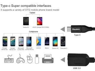 Картридер-адаптер для смартфонов и Macbook USB Type C Cablu OTG USB-type-C la USB 3.0 ! foto 9