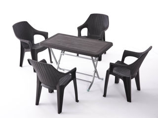 Set masă pliantă + 4 scaune pentru grădină