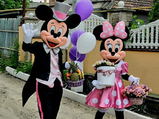 Mickey si minnie mouse animatori in Moldova / costumatie roz / микки и минни маус аниматоры foto 8