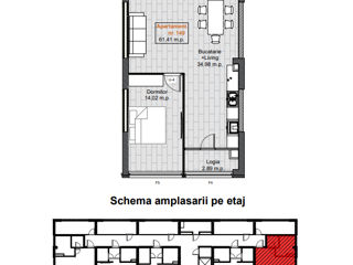 Apartament cu 1 cameră, 62 m², Buiucani, Chișinău foto 2