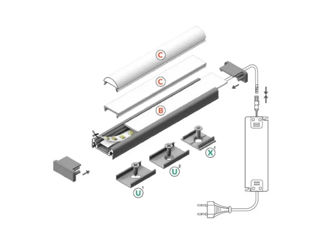 Profil LED SURFACE 10, anodizat argintiu, lungime 2m foto 2