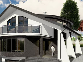 Proiect casă de locuit individuală modernă cu 2 niveluri S+P+E/ arhitectură/ proiecte/ construcții/ foto 2
