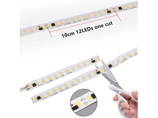 Bandă LED strălucitoare 220V, 12 W/m, 2835, 10m, 1200 LED, 4000K Nou!!!    Bandă LED pentru 220 volț foto 10