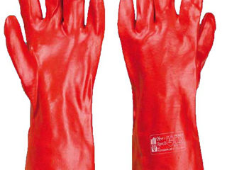 Mănuşi de protecție chimică RPVCD din PVC - 35 cm / RPVCD - ПВХ перчатки, красные , Длина: 35см