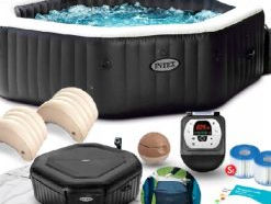 Jacuzzi SPA gonflabil Jet & Bubble Deluxe 201x71cm, 795L, 4 persoane foto 2
