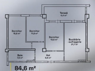 Apartament cu 3 camere, 86 m², Centru, Chișinău foto 6