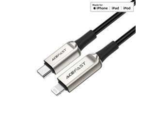 ACEFAST C6-01 cablu de date de încărcare împletit cu afișaj digital din aliaj de zinc, USB-C la Ligh
