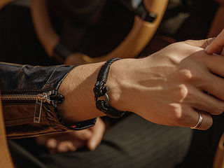 Подарок для муж > Кожаный стильный мужской браслет Constantin Nautics чёрного цвета — Jack Tar 10029 фото 13