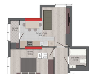 Apartament cu 2 camere, 44 m², Centru, Comrat foto 6