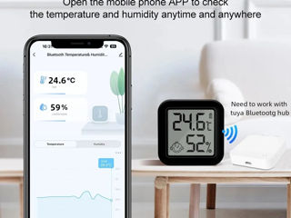 Умные термометр и гигрометр Wi-Fi Tuya с дисплеем и без. foto 7