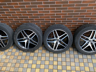 Vind 4 jante la 19 inch AMG originale mercedes S - W222 si anvelope iarna continental 245/45 275/40