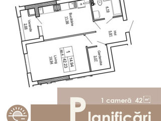 Apartament cu 1 cameră, 42 m², Centru, Ghidighici, Chișinău mun. foto 3