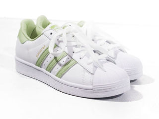 Adidas Superstar White/Green Women's foto 2