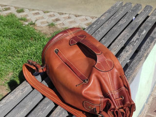 Кожаный рюкзак на каждый день, для тренировок, поездок, путешествий. фото 6