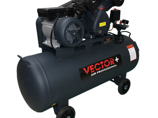 Компрессор vector+  2200w 100l (масляный с ременным приводом) / compresor de aer cu curea de transmi foto 2